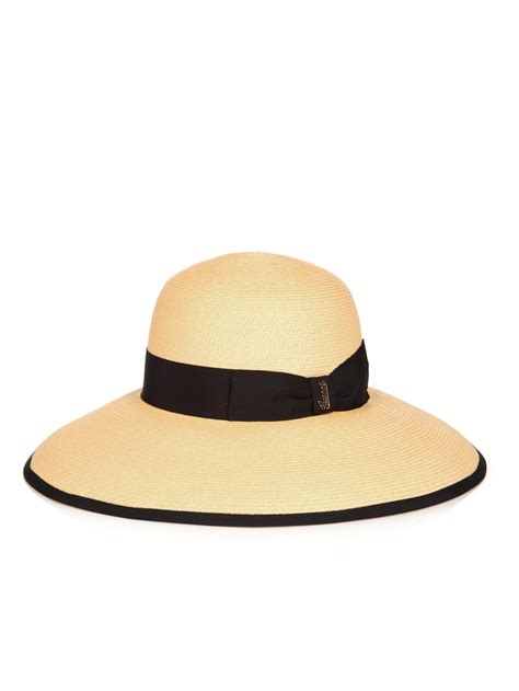 gucci wide brim hats for women|gucci straw hat women.